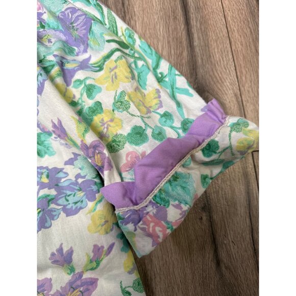 Vintage Models Coat Floral Nightgown Robe Size M 55% Cotton 45% Polyester White - Picture 5 of 14